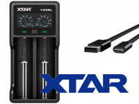 Xtar VC2 SL - Ladegerät für Li-Ion Akkus 3,6V - 3,7V und NIMH Akkus mit USB Kabel