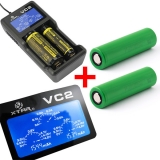 Xtar VC2 - Ladegerät für Li-Ion Akkus inkl. 2 Sony Konion VTC5A Akkus 18650 - 2600mAh 35A