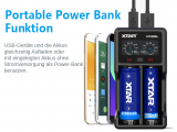 Xtar VC2 SL - Ladegerät für Li-Ion Akkus 3,6V - 3,7V und NIMH Akkus mit USB Kabel