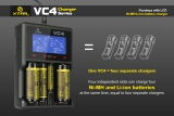 Xtar VC4 - Ladegerät für Li-Ion Akkus inkl. 4 Sony Konion VTC5A Akkus 18650 - 2600mAh 35A