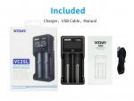 Xtar VC2 SL - Ladegerät für Li-Ion Akkus 3,6V - 3,7V und NIMH Akkus mit USB Kabel