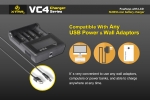 Xtar VC4 - Ladegerät für Li-Ion 3,6V - 3,7V und NIMH Akkus mit USB Kabel