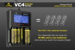 Xtar VC4 - Ladegerät für Li-Ion Akkus inkl. 4 Samsung INR18650 25R 2500mAh 3,6V - 3,7V 20A (Flat Top)