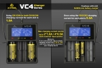 Xtar VC4 - Ladegerät für Li-Ion Akkus inkl. 4 Samsung INR18650 25R 2500mAh 3,6V - 3,7V 20A (Flat Top)